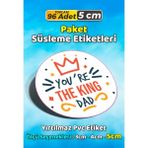 Sb Store Babalar Günü Ambalaj Hediye Paket Süsleme Etiketi Model 97 - 96 Adet 5cm - Çok Renkli - 5 cm - Pvc Etilket