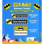 Sb Store Batman Okul Kreş İsim Etiketi Kalem Defter Özel İsim Yazılabilen Etiket Seti Model 3 - 224 Adet