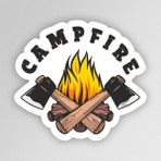 Sb Store Campfire Outdoor Adventure Camping Karavan Off Road Sticker Etiket - 15cm - Renkli