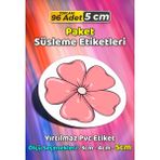 Sb Store Çiçek Temalı Ambalaj Hediye Paket Süsleme Etiketi Model 140 - 96 Adet 5cm - Çok Renkli - 5 cm - Pvc Etilket