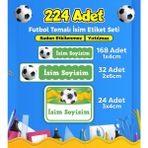 Sb Store Futbol Temalı Okul Kreş İsim Etiketi Kalem Defter Özel İsim Yazılabilen Etiket Seti Model 34 - 224 Adet