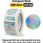 Sb Store Hologram Etiket Çok Amaçlı Yuvarlak Kesim Ambalaj Etiketi 3,5 cm 500 Adet