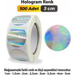 Sb Store Hologram Etiket Çok Amaçlı Yuvarlak Kesim Ambalaj Etiketi 3cm 500Adet