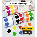 Sb Store Kalp Kesim Yeşil Renkli Çok Amaçlı Etiket 4 cm 500 Adet