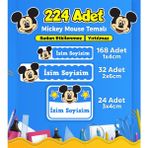 Sb Store Mickey Mouse Okul Kreş Etiketi Kalem Defter Özel Isim Yazılabilen Etiket Seti Model 11 - 224 Adet