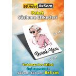 Sb Store Moda Kozmetik Ambalaj Hediye Paket Süsleme Etiketi Model 155 - 95 Adet 8cm - Çok Renkli - 8 cm - Pvc Etiket