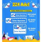 Sb Store Okul Kreş Etiketi Kalem Defter Özel İsim Yazılabilen Etiket Seti Model 109 (224 Adet)