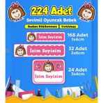 Sb Store Okul Kreş Etiketi Kalem Defter Özel İsim Yazılabilen Etiket Seti Model 119 (224 Adet)