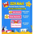 Sb Store Okul Kreş Etiketi Kalem Defter Özel Isim Yazılabilen Etiket Seti Model 135 - 224 Adet