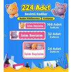 Sb Store Okul Kreş Etiketi Kalem Defter Özel Isim Yazılabilen Etiket Seti Model 160 - 224 Adet