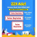 Sb Store Okul Kreş Etiketi Kalem Defter Özel Isim Yazılabilen Etiket Seti Model 162 - 224 Adet