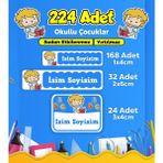 Sb Store Okul Kreş Etiketi Kalem Defter Özel Isim Yazılabilen Etiket Seti Model 224 - 224 Adet