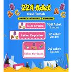 Sb Store Okul Kreş Etiketi Kalem Defter Özel İsim Yazılabilen Etiket Seti Model 51 (224 Adet)