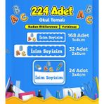 Sb Store Okul Kreş Etiketi Kalem Defter Özel İsim Yazılabilen Etiket Seti Model 52 (224 Adet)