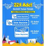 Sb Store Okul Kreş Etiketi Kalem Defter Özel İsim Yazılabilen Etiket Seti Model 82 (224 Adet)