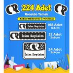 Sb Store Okul Kreş Etiketi Kalem Defter Özel İsim Yazılabilen Etiket Seti Model 93 (224 Adet)