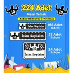 Sb Store Okul Kreş Etiketi Kalem Defter Özel İsim Yazılabilen Etiket Seti Model 96 (224 Adet)