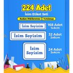 Sb Store Okul Kreş İsim Etiketi Kalem Defter Özel İsim Yazılabilen Etiket Seti Model 36 - 224 Adet