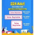 Sb Store Okul Kreş İsim Etiketi Kalem Defter Özel İsim Yazılabilen Etiket Seti Model 37 - 224 Adet
