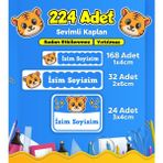 Sb Store Sevimli Kaplan Temalı Okul Kreş Kişiye Özel İsim Etiket Seti - Model 55