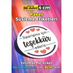 Sb Store Siparişiniz Için Teşekkür Ederiz Paket Süsleme Etiketi Model 48 - 96 Adet 4cm - Çok Renkli - 4 cm - Pvc Etilket