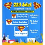 Sb Store Süpermen Okul Kreş İsim Etiketi Kalem Defter Özel İsim Yazılabilen Etiket Seti Model 22