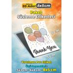 Sb Store Teşekkür Etiketi Thank You Ambalaj Hediye Süsleme Etiketi Model 117 - 95 Adet 8cm - Çok Renkli - 8 cm - Pvc Etiket