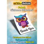 Sb Store Teşekkür Etiketi Thank You Ambalaj Hediye Süsleme Etiketi Model 137 - 95 Adet 8cm - Çok Renkli - 8 cm - Pvc Etiket