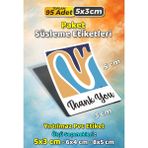 Sb Store Teşekkür Etiketi Thank You Ambalaj Hediye Süsleme Etiketi Model 187 - 95 Adet 5cm - Çok Renkli - 5 cm - Pvc Etiket