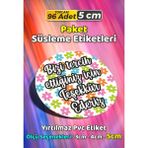 Sb Store Teşekkürler Ambalaj Hediye Paket Süsleme Etiketi Model 71 - 96 Adet 5cm - Çok Renkli - 5 cm - Pvc Etilket