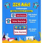 Sb Store Trabzonspor Okul Kreş İsim Etiketi Kalem Defter Özel İsim Yazılabilen Etiket Seti Model 44 - 224 Adet
