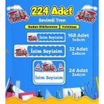 Sb Store Tren Okul Kreş Etiketi Kalem Defter Özel İsim Yazılabilen Etiket Seti Model 67 (224 Adet)