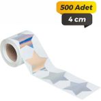 Sb Store Yıldız Kesimli Hologram Çok Amaçlı Etiket 4cm (500 Adet)
