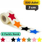 Sb Store Yıldız Kesimli Yeşil Renkli Çok Amaçlı Etiket (3cm - 500 Adet)