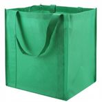SBL SOUTH BEACH LEATHER 10 Yeniden Kullanılabilir Dokumasız Alışveriş Çantası - Büyük Kapasiteli Bakkal Çantası - Güçlü Kulplar - Çevre Dostu Çok Amaçlı Taşıma Çantası, yeşil, One Size