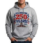 SBL SOUTH BEACH LEATHER ABD 250. Yıl Dönümü Kapüşonlu Sweatshirt 1776–2026 – Yarı Yüzüncü Yıl Bağımsızlık Günü Vatansever Kazak, Amerikan Bayrağı Özgürlük Hediyesi, beyaz, S