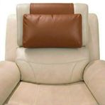 SBL SOUTH BEACH LEATHER Dolgulu koltuk başlığı yastığı, boyun ve baş için yumuşak destek yastığı, yatar koltuklar için uygun, ergonomik konfor yastığı (koyu kahverengi, tek beden)