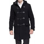 SBL SOUTH BEACH LEATHER Erkek Kapüşonlu Siyah Duffle Kaban - Kış Yün Karışımı Uzun Araba Ceketi - Toggle Düğmesi Kapatma - Erkekler için Sıcak ve Şık Palto, siyah, 3XL