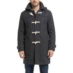 SBL SOUTH BEACH LEATHER Erkek Yün Duffle Kaban Geçiş Düğmeli - Kapüşonlu Kışlık Uzun Kaban - Erkekler için Sıcak ve Şık Palto, gri, XL