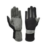 SBL SOUTH BEACH LEATHER Nomex Deri Araba Yarışı Eldiveni, Yangın , Sürüş, Uçma, Yarış Arabası Sürücüleri için Pilot Eldiven, Aleve Dayanıklı Motor Sporları Eldivenleri (siyah ve Gri