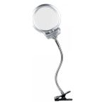 sbodurhome 2.5 x 130 mm 5X24 mm LED Aydınlatmalı Büyüteç Masa Üstü Metal Hortum Mandallı MG15124-C