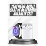 sbodurhome Akıllı Saat Gümüş Kasa Bluetooth Kulaklık Hediyeli Çok Fonksiyonlu Ikili Set - Renkli - Standart - 1