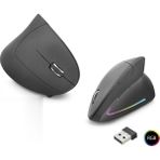 sbodurhome Ergonomik Dikey Gaming Mouse Dual Mode 1600 Dpi Sessiz Rgb - Siyah ND1211 - Çok Renkli