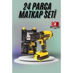 sbodurhome Matkap Seti 24 Parça Çift Bataryalı Darbeli LED Işıklı Vidalama