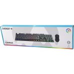 sbodurhome Siyah Gökkuşağı Işıklı USB Kablolu Oyuncu Klavye - Mouse Set (4887) - 1 - Renkli