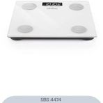 Sbs-4474 Akıllı Bluetooth Tartı, 180 Kg Kapasiteli, 50 G Hassasiyetli, Su Kas Kemik Bmi Ölçerli Dijital Vücut Analiz Baskülü, 26X26 Cm