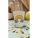SBStrend Gökkuşağı-Yaz-Unicorn Doğumgünü Parti temalı Tek kullanımlık 7 Oz 100 Adet Karton Bardak