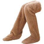 SBTRKT Snuggs Rahat Çoraplar,Ayakkabı Uzun Çoraplar,Kabarık Uyluk Yüksek,Diz Üstü Terlik Peluş Sıcaklık Çorap,Teddy Legs Uzun Paws,Sıcak Diz Bulanık Tayt,Kadınlar için Tüylü Çoraplar,Tüylü Çoraplar (Brown)
