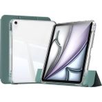 Sby Teknoloji apple iPad Air 11 2024 Uyumlu Kılıf Magnetik Ayrılabilen Airbagli Kablosuz Kalem Şarjı-Uyku Modu Sliding Tablet Kılıfı - Koyu Yeşil