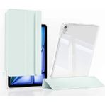 Sby Teknoloji apple iPad Air 13 2024 Uyumlu Kılıf Magnetik Ayrılabilen Airbagli Kablosuz Kalem Şarjı-Uyku Modu Sliding Tablet Kılıfı - Açık Yeşil